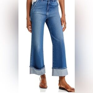 The Trixie High Rise Wide leg Cuffed Ankle Jeans in First Bite